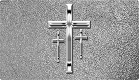 DNSEMP-C-517-SL-SH-SL Empire Corner Silver 3 Crosses Shim Silver